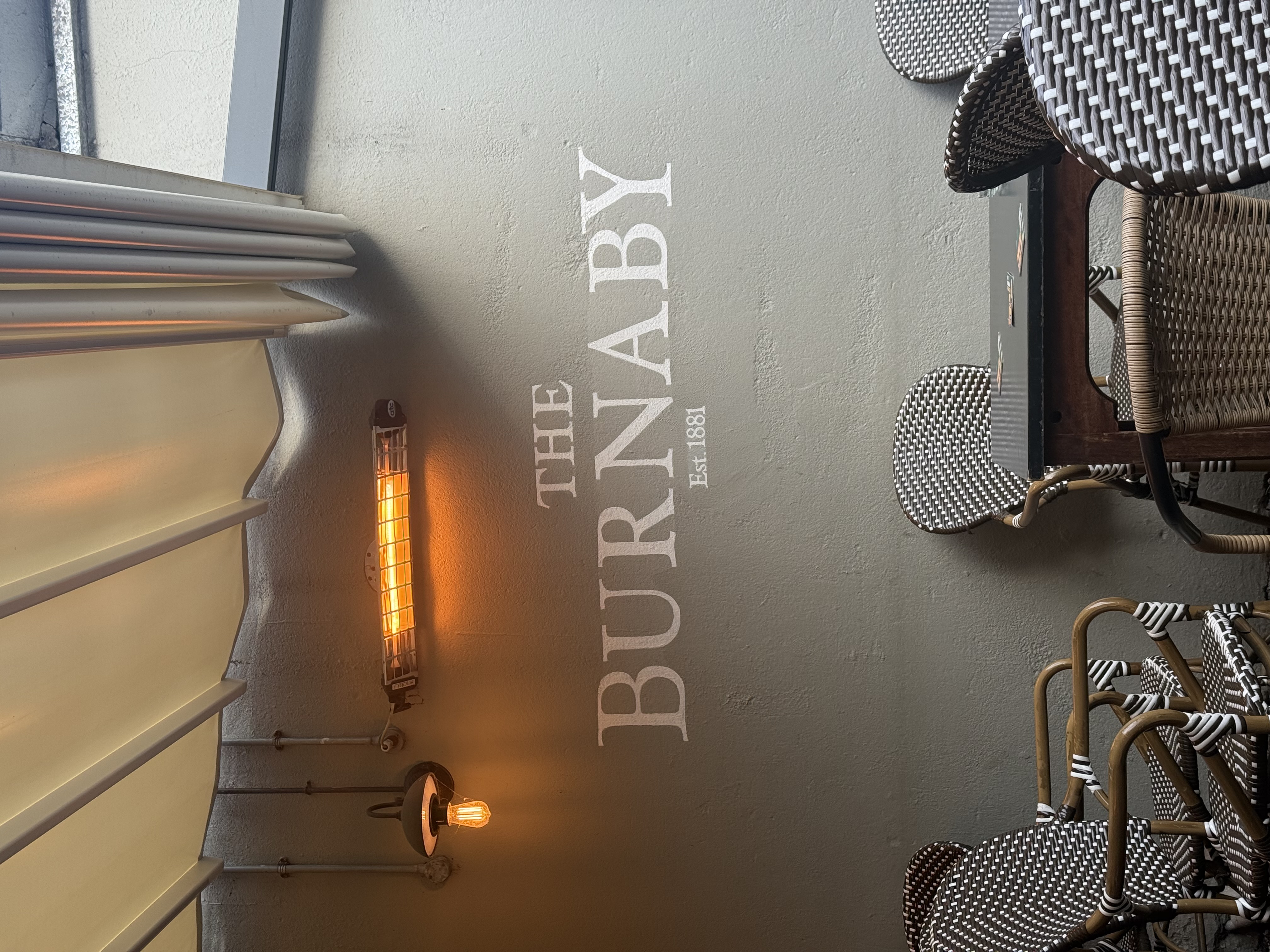 A wall that says 'The Burnaby' on it