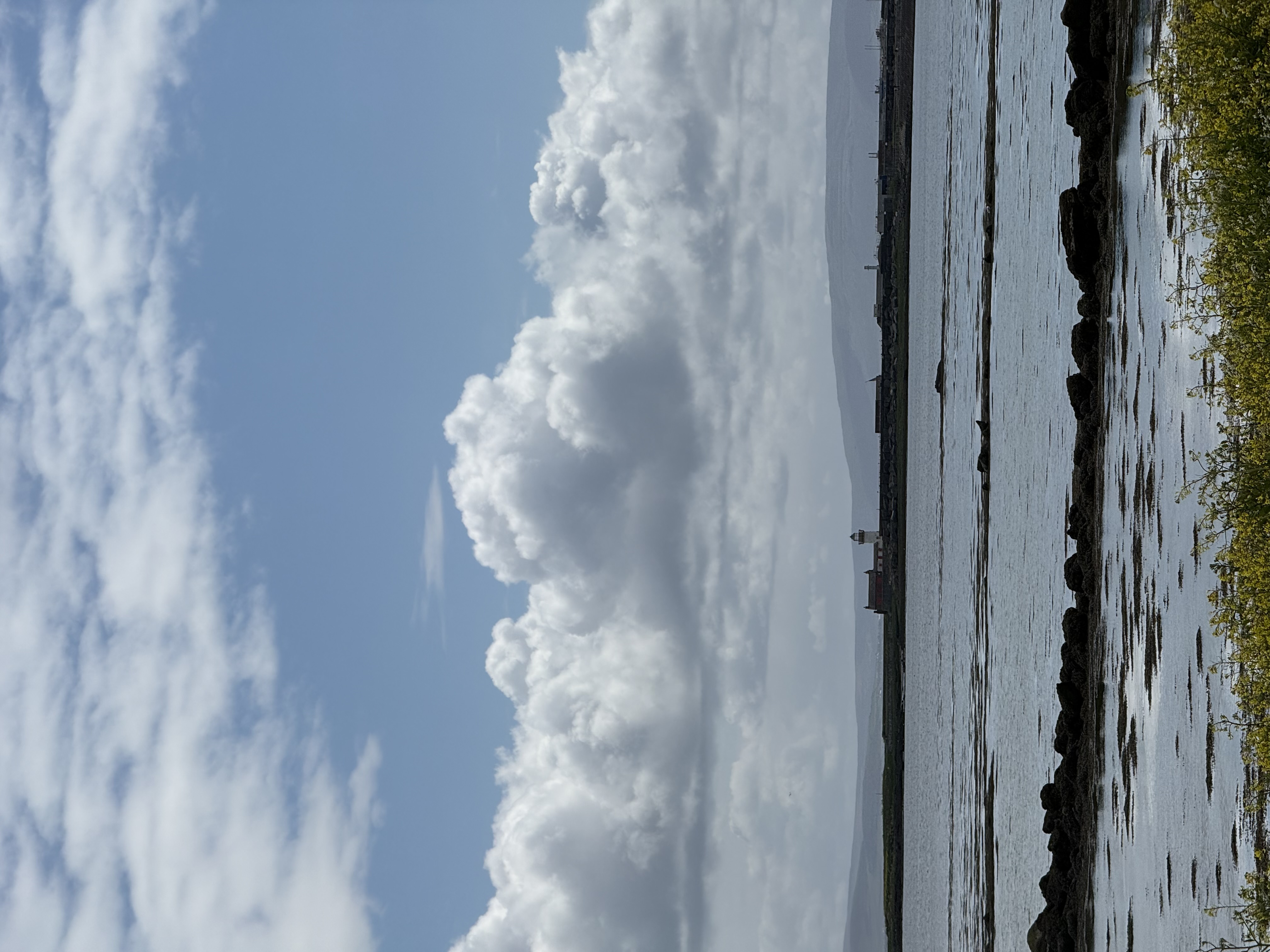 a lighthouse in a lake